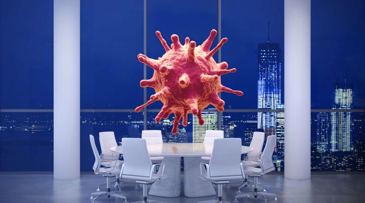 giant virus floating above round table